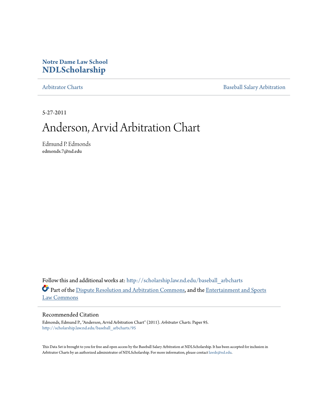 Anderson, Arvid Arbitration Chart Edmund P