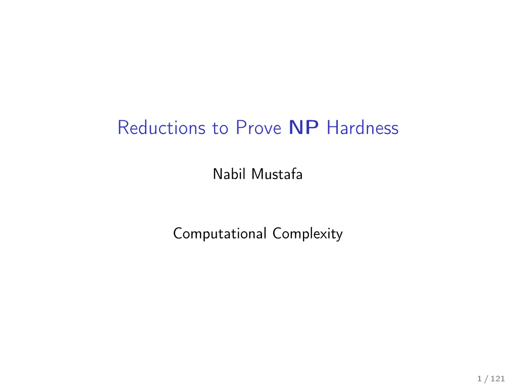 NP Hardness Reductions