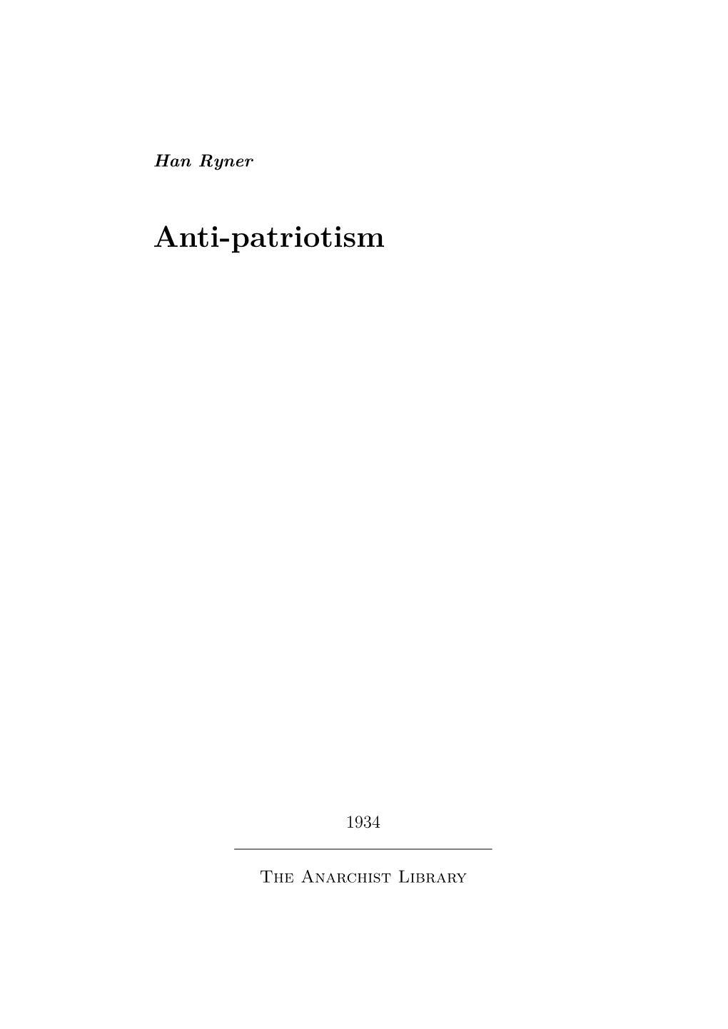 Anti-Patriotism