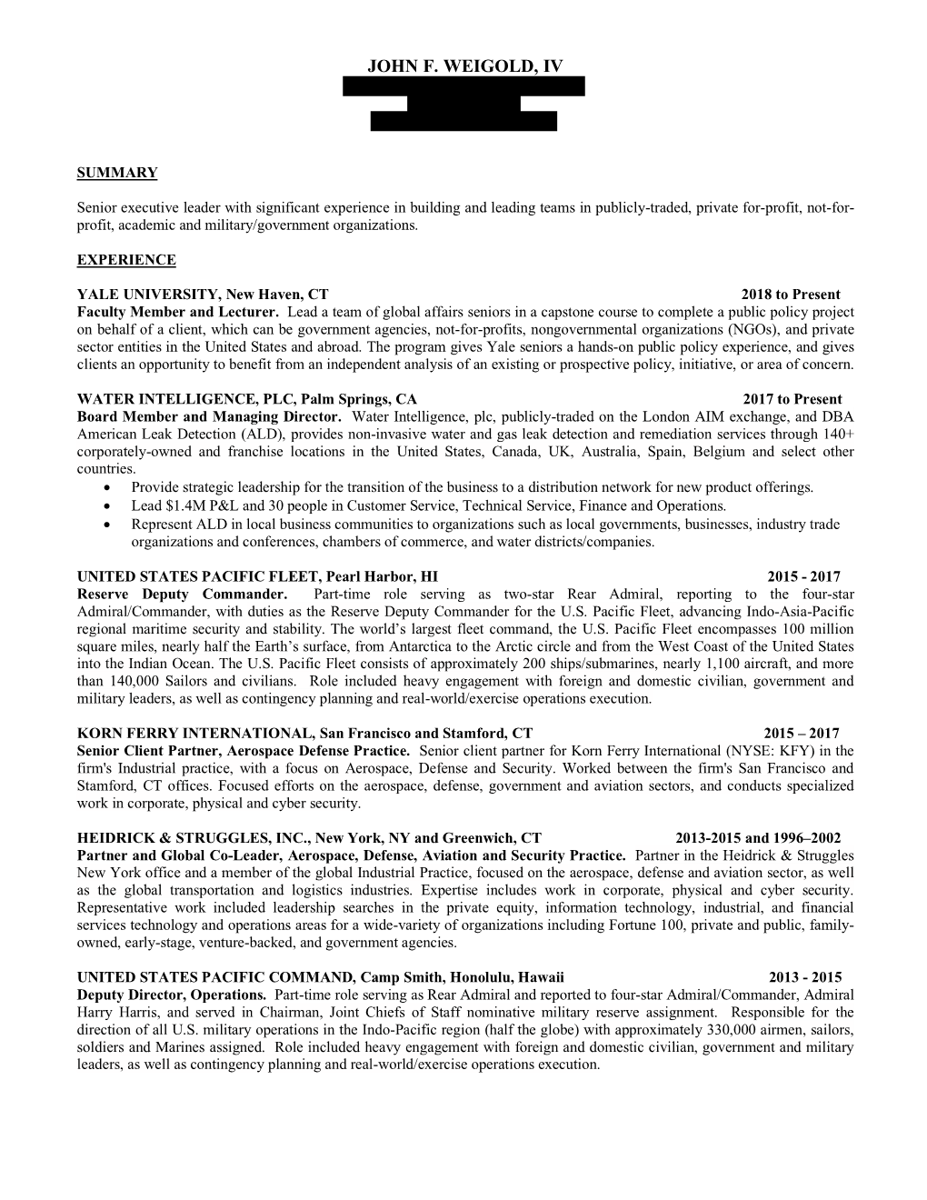 John Weigold Resume 0319