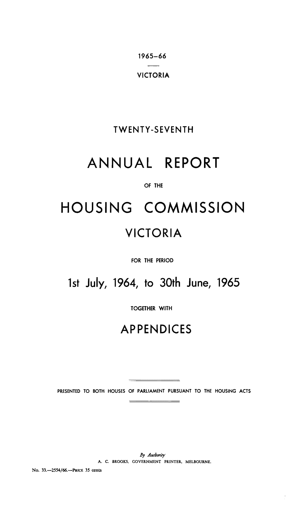 Annual Report Housing Commission