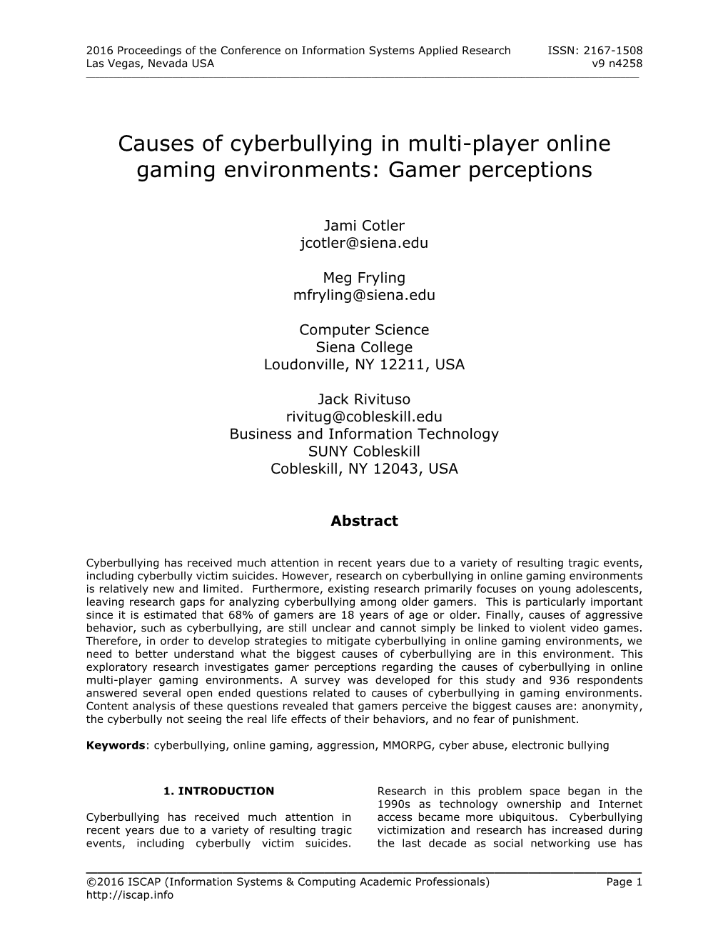 Causes of Cyberbullying in Multi-Player Online Gaming Environments: Gamer Perceptions