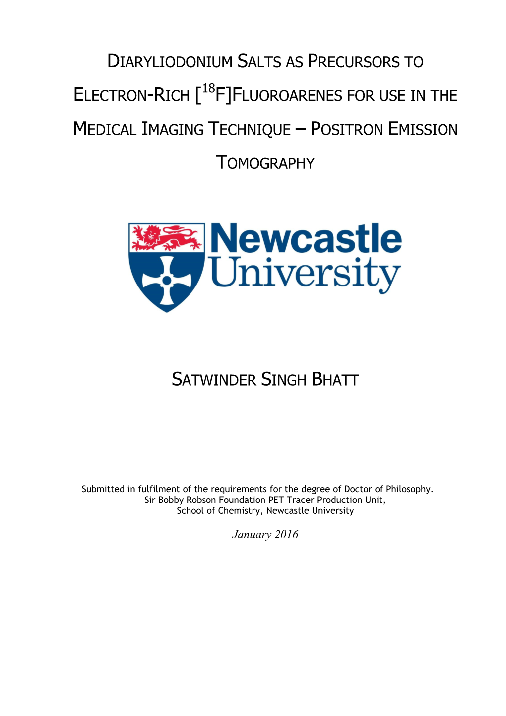 Fluoroarenes for Use in the Medical Imaging Technique