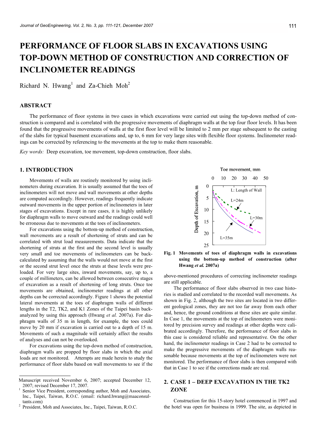 Performance of Floor Slabs in Excavations Using Top-Down Method of Construction and Correction of Inclinometer Readings