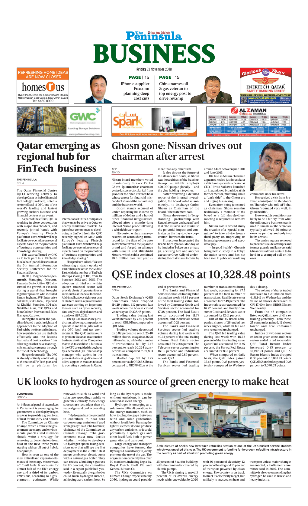 BUSINESS Friday 23 November 2018 PAGE | 15 PAGE | 15 Iphone Supplier China Names Oil Foxconn & Gas Veteran to Planning Deep Top Energy Post to Cost Cuts Drive Revamp
