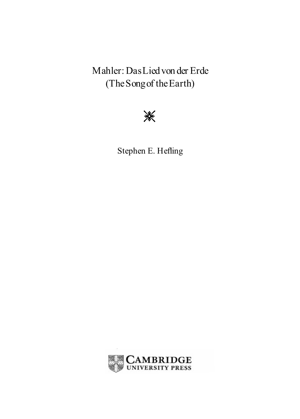 Mahler:Das Lied Von Der Erde (The Song of the Earth)