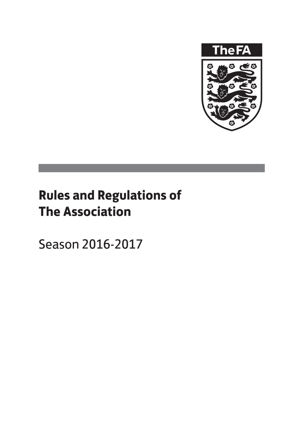 Rules and Regulations of the Association Season 2016-2017