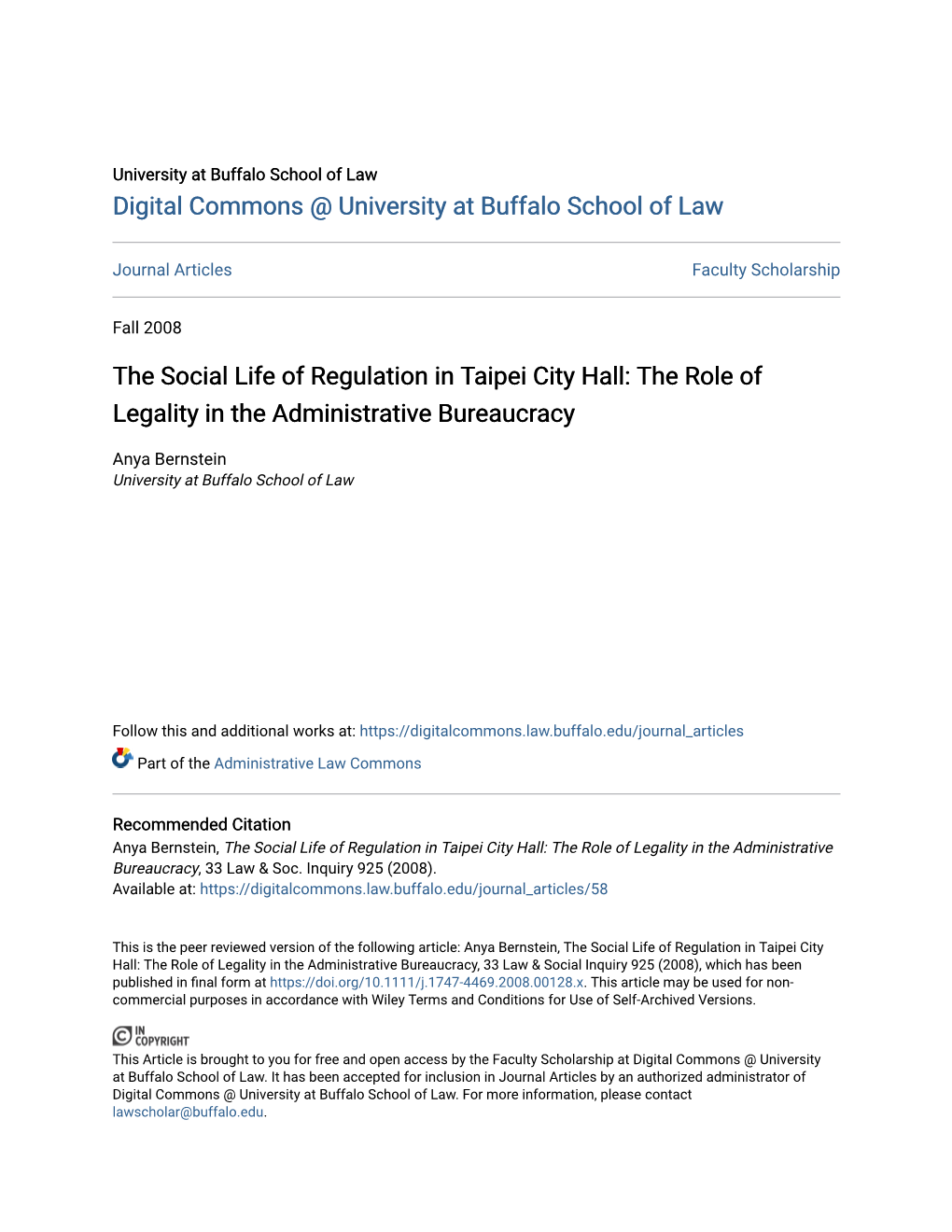 The Role of Legality in the Administrative Bureaucracy