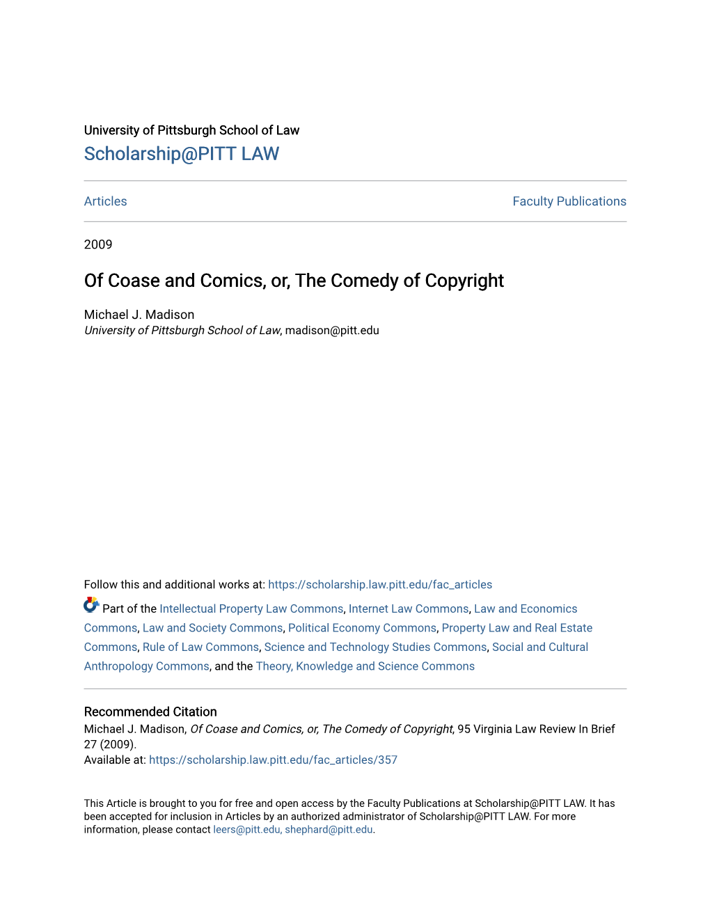 Of Coase and Comics, Or, the Comedy of Copyright