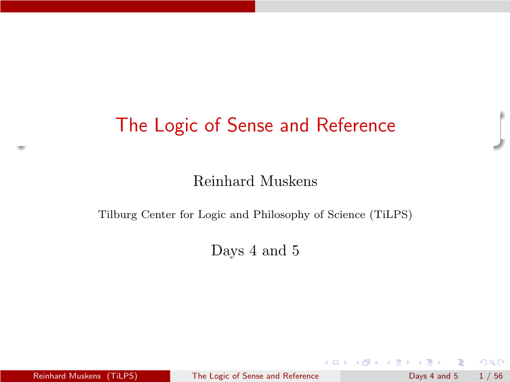 The Logic of Sense and Reference