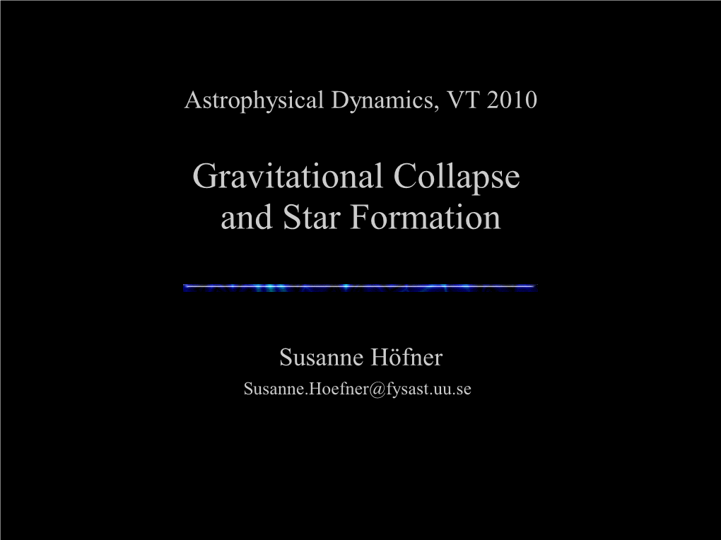 Gravitational Collapse and Star Formation