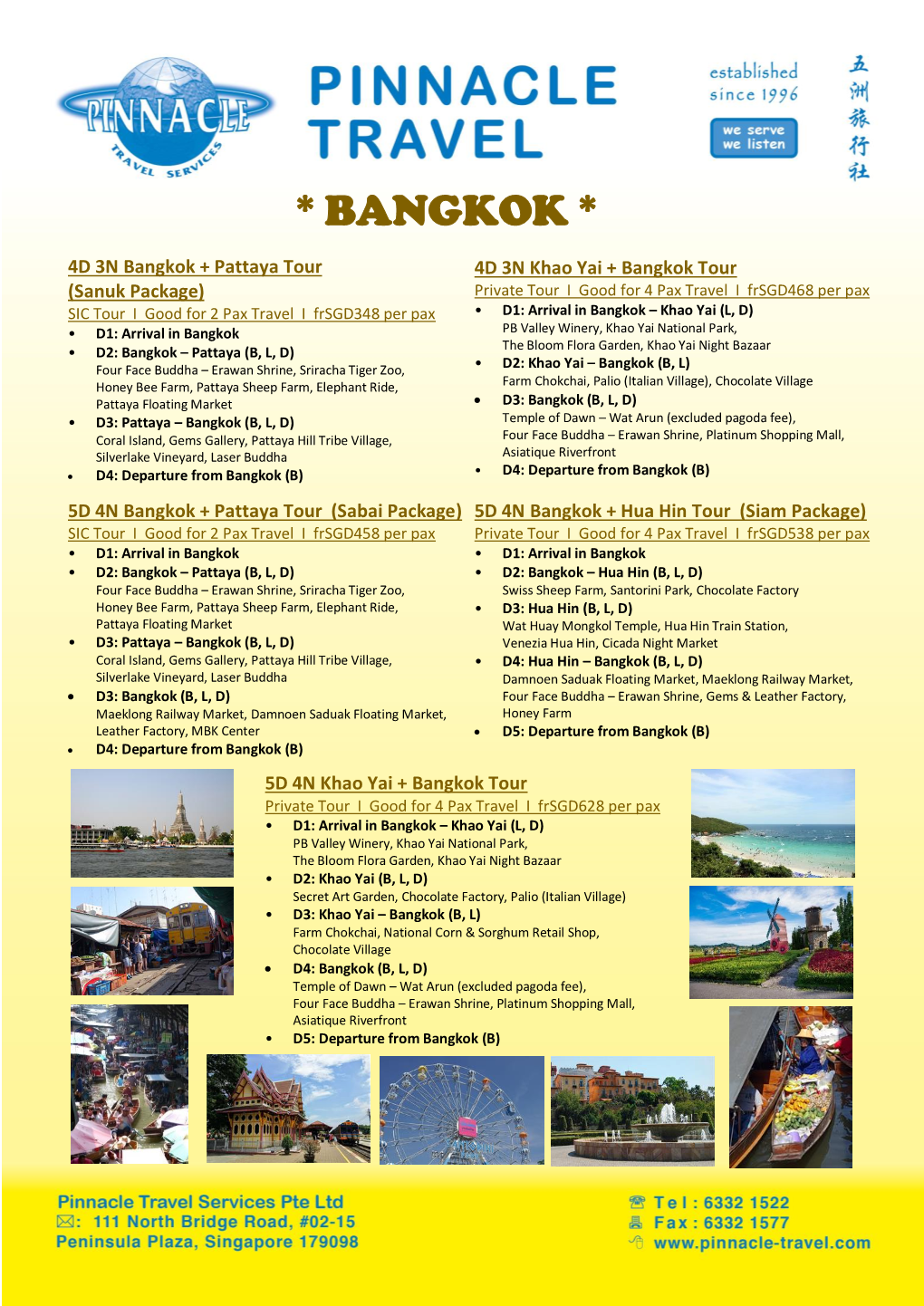 Bangkok + Pattaya, Khao Yai, Hua Hin Tour Package