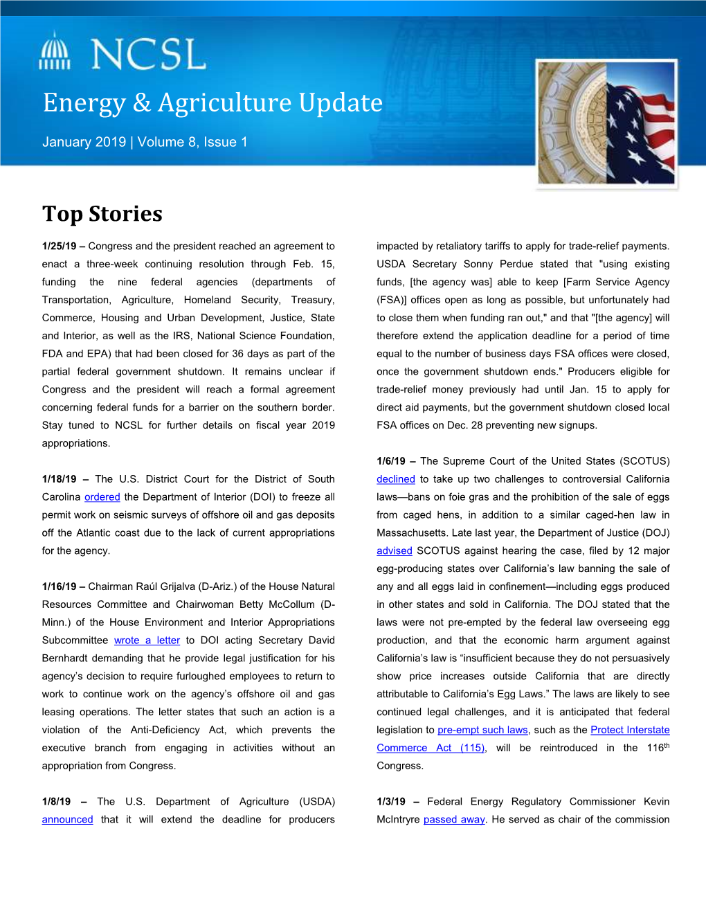 NRI Cmte Federal Ag & Energy Nov. Newsletter