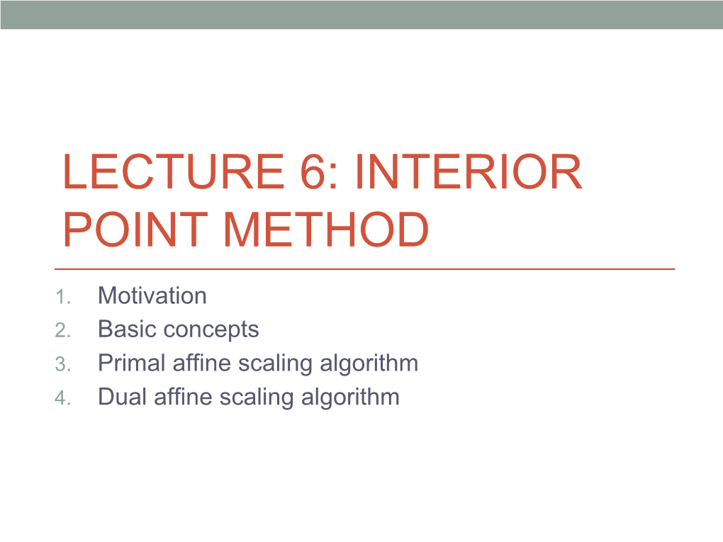 Interior Point Method