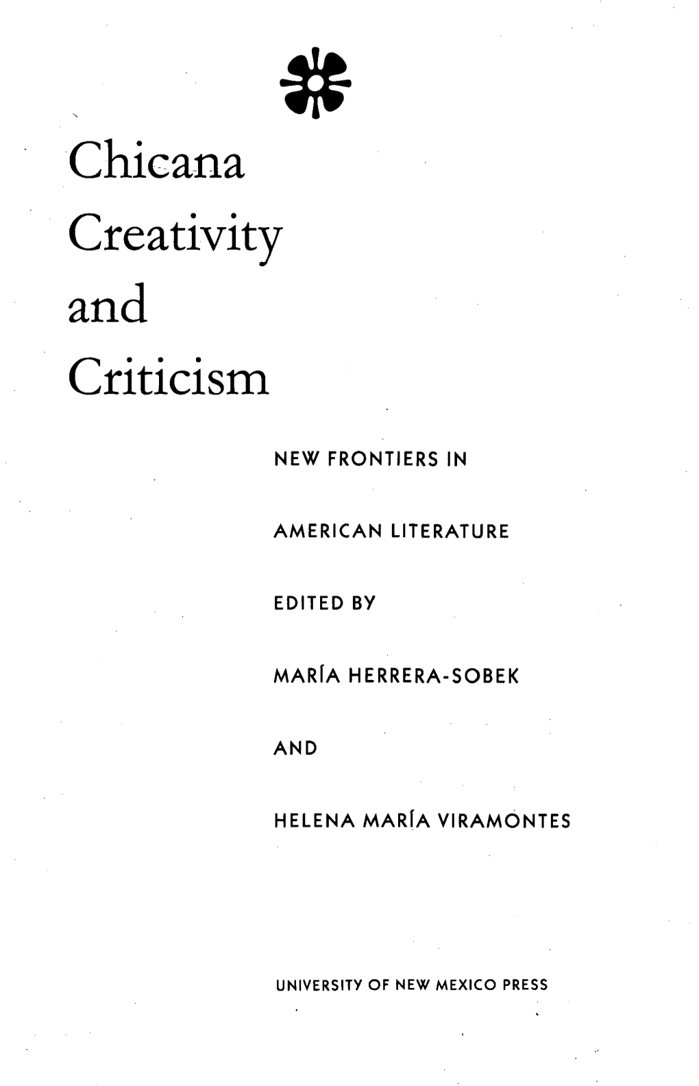 Chicana Creativity and Criticism