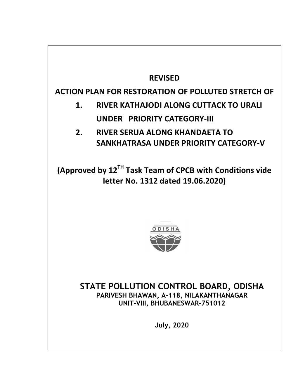 Action Plan for Kathajodi River JULY-20 19.06.2020