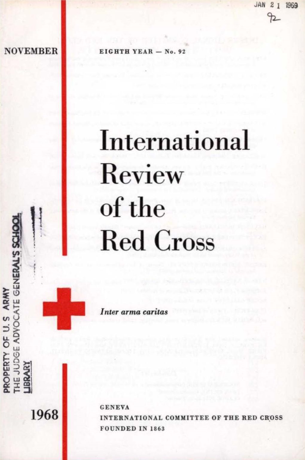 International Review of the Red Cross, November 1968, Eighth Year