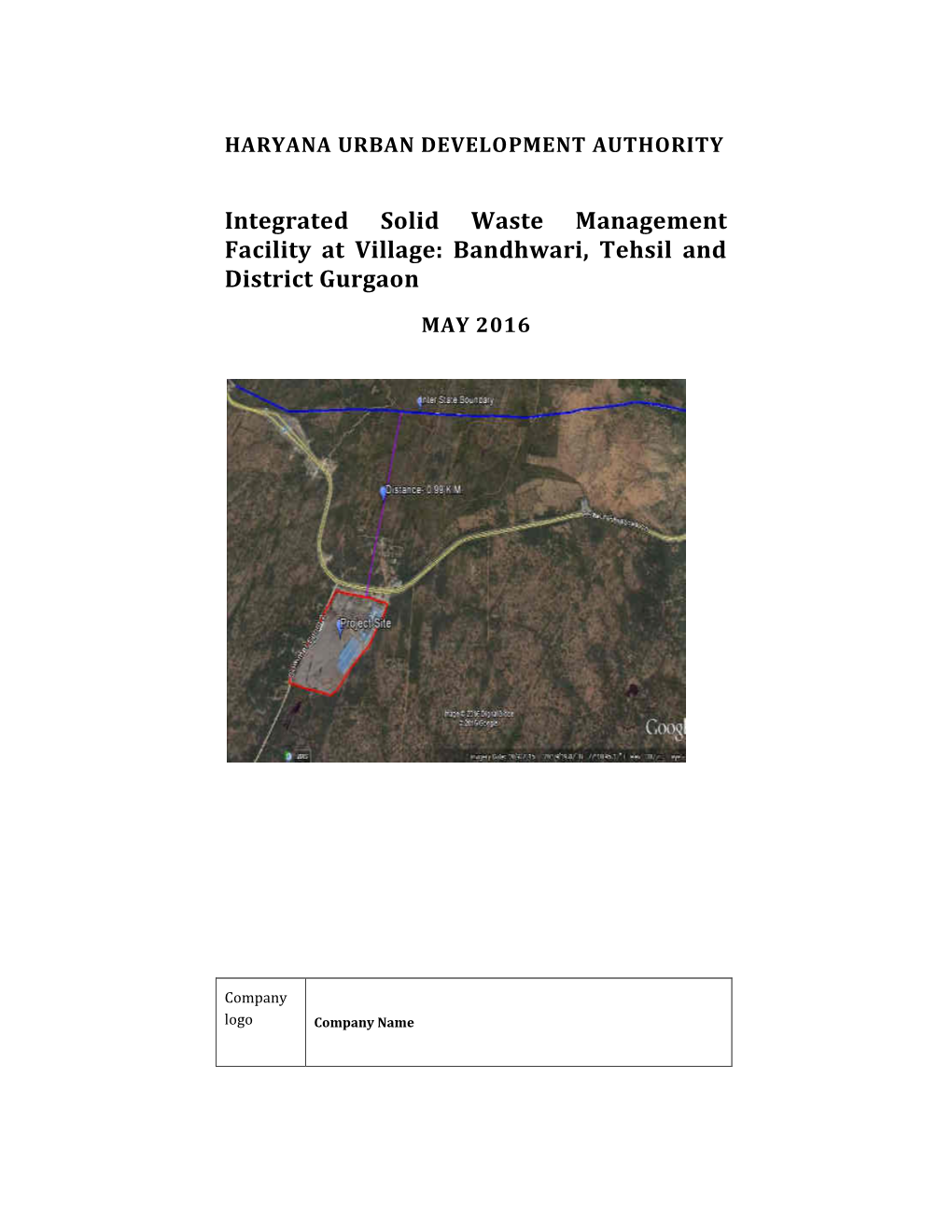 Integrated Solid Waste Management Facility at Village: Bandhwari, Tehsil and District Gurgaon