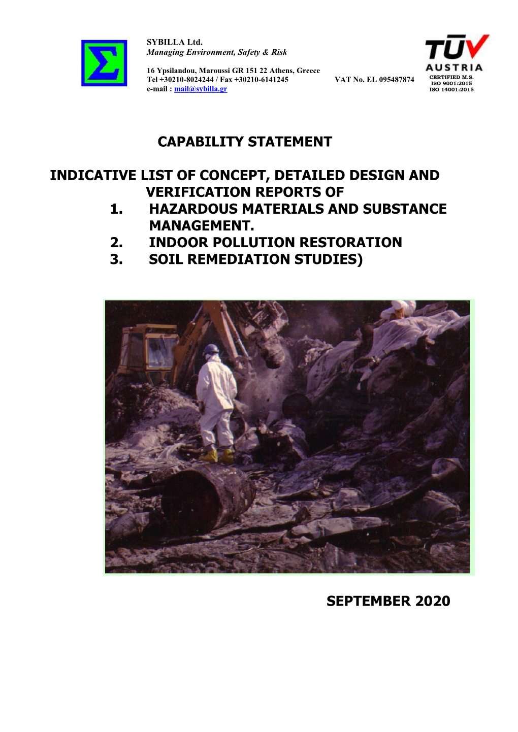 Capability Statement Indicative List Of