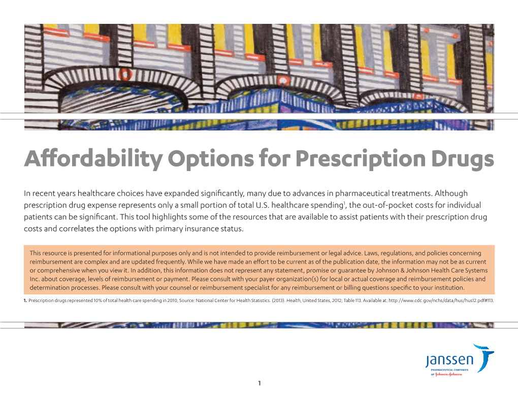 Affordability Options for Prescription Drugs