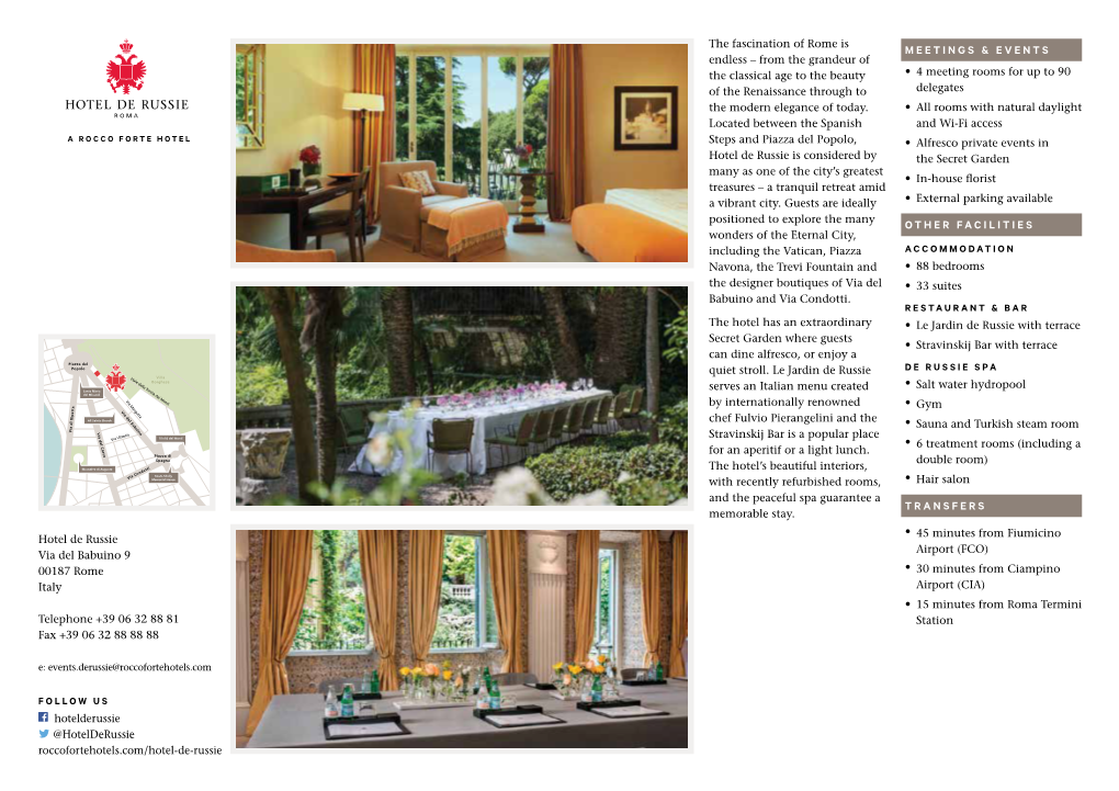 RFH Hotel De Russie CI Factsheet July 15