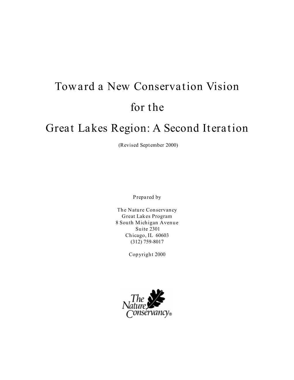 Toward a New Conservation Vision for the Great Lakes Region: a Second Iteration