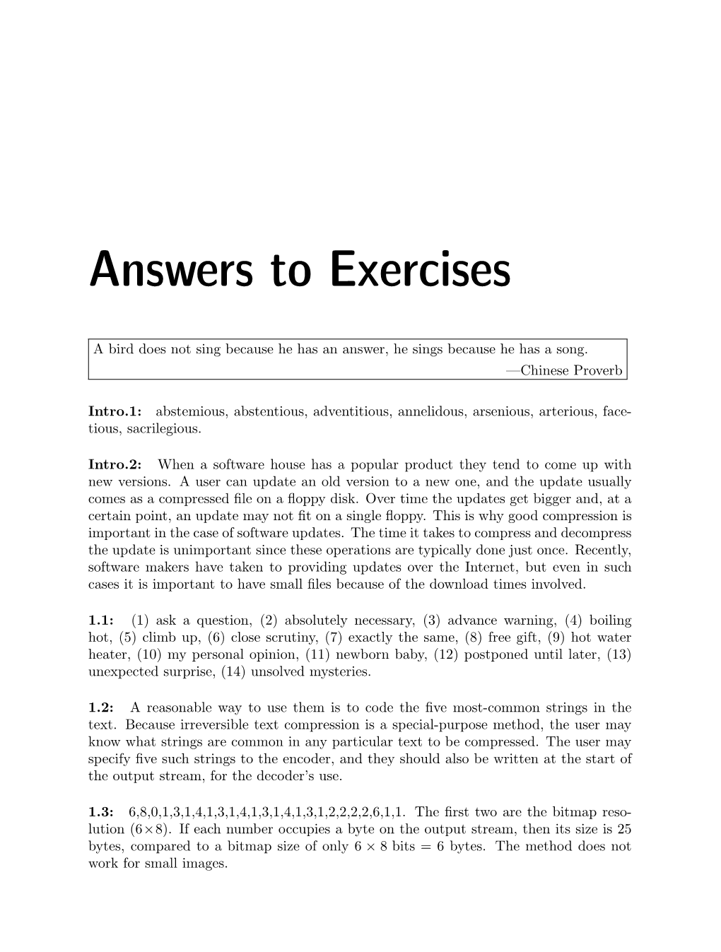 Answers to Exercises