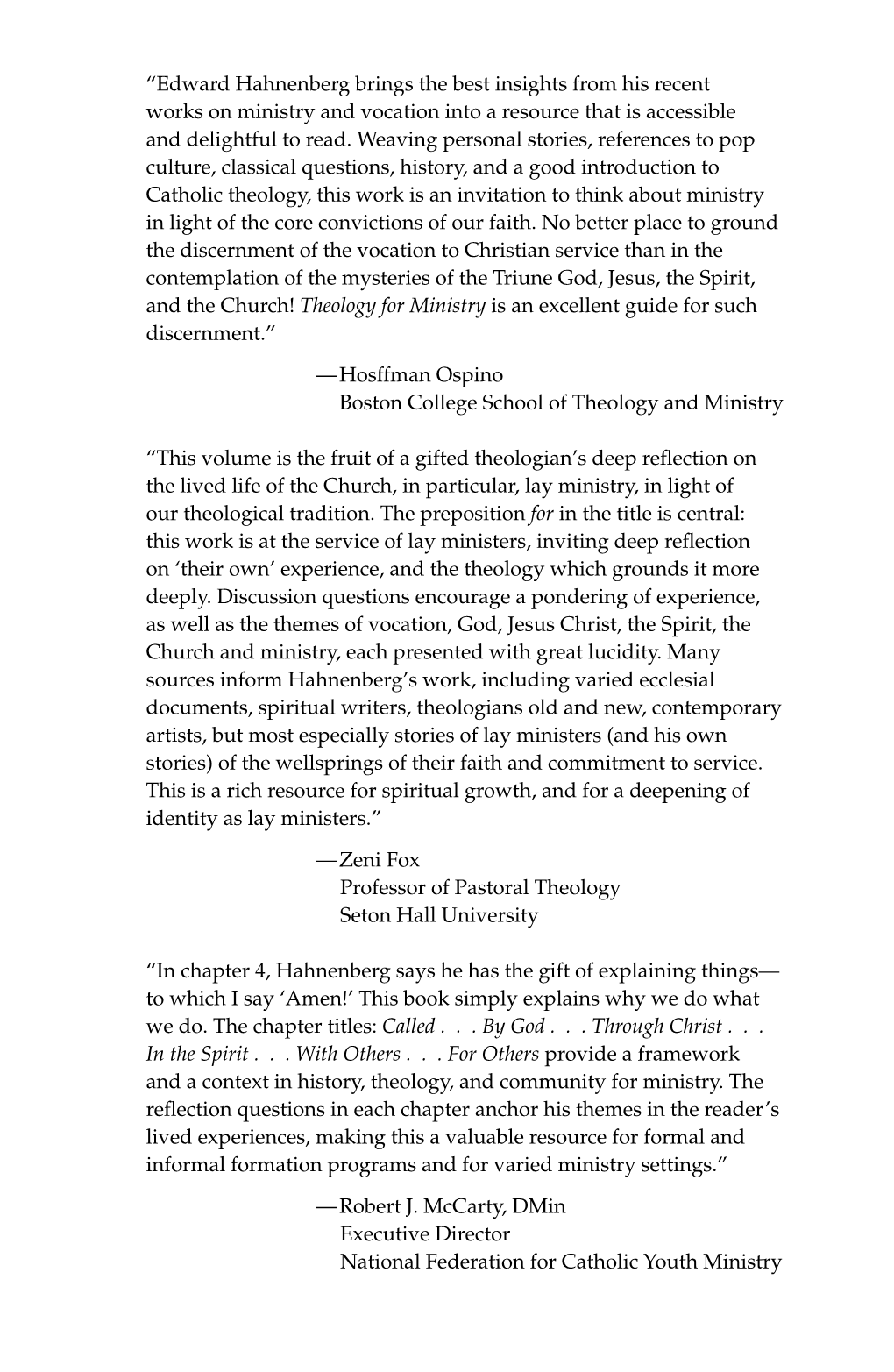 “Edward Hahnenberg Brings the Best Insights from His Recent Works on Ministry and Vocation Into a Resource That Is Accessible and Delightful to Read