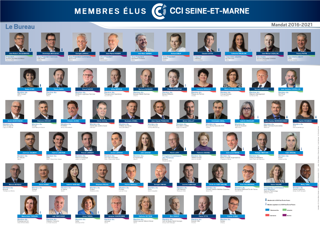 MEMBRES ÉLUS CCI SEINE-ET-MARNE Le Bureau Mandat 2016-2021