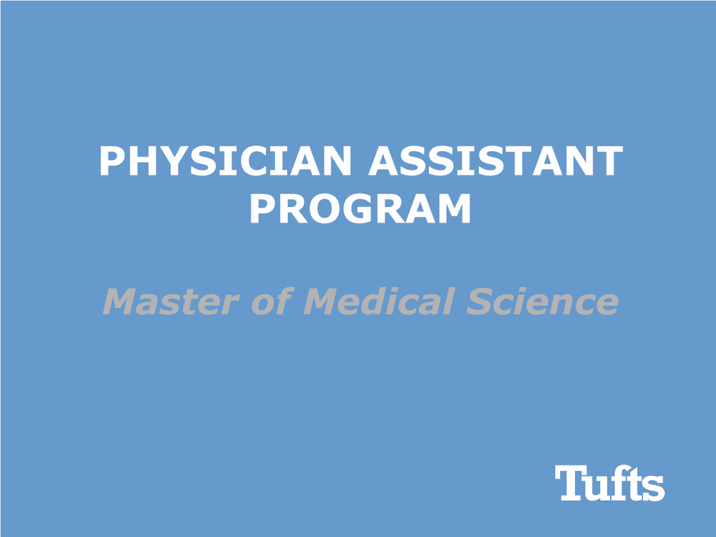 Physician Assistant Program