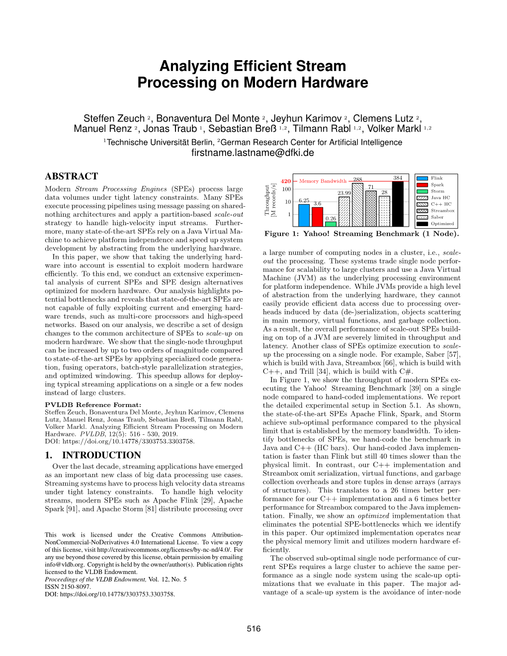 Analyzing Efficient Stream Processing on Modern Hardware