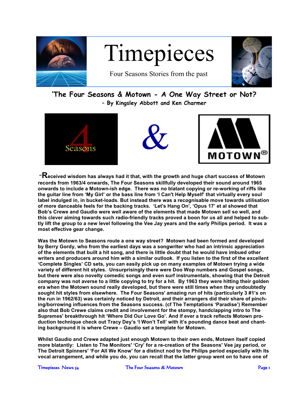 Timepieces Four Seasons Stories from the Past