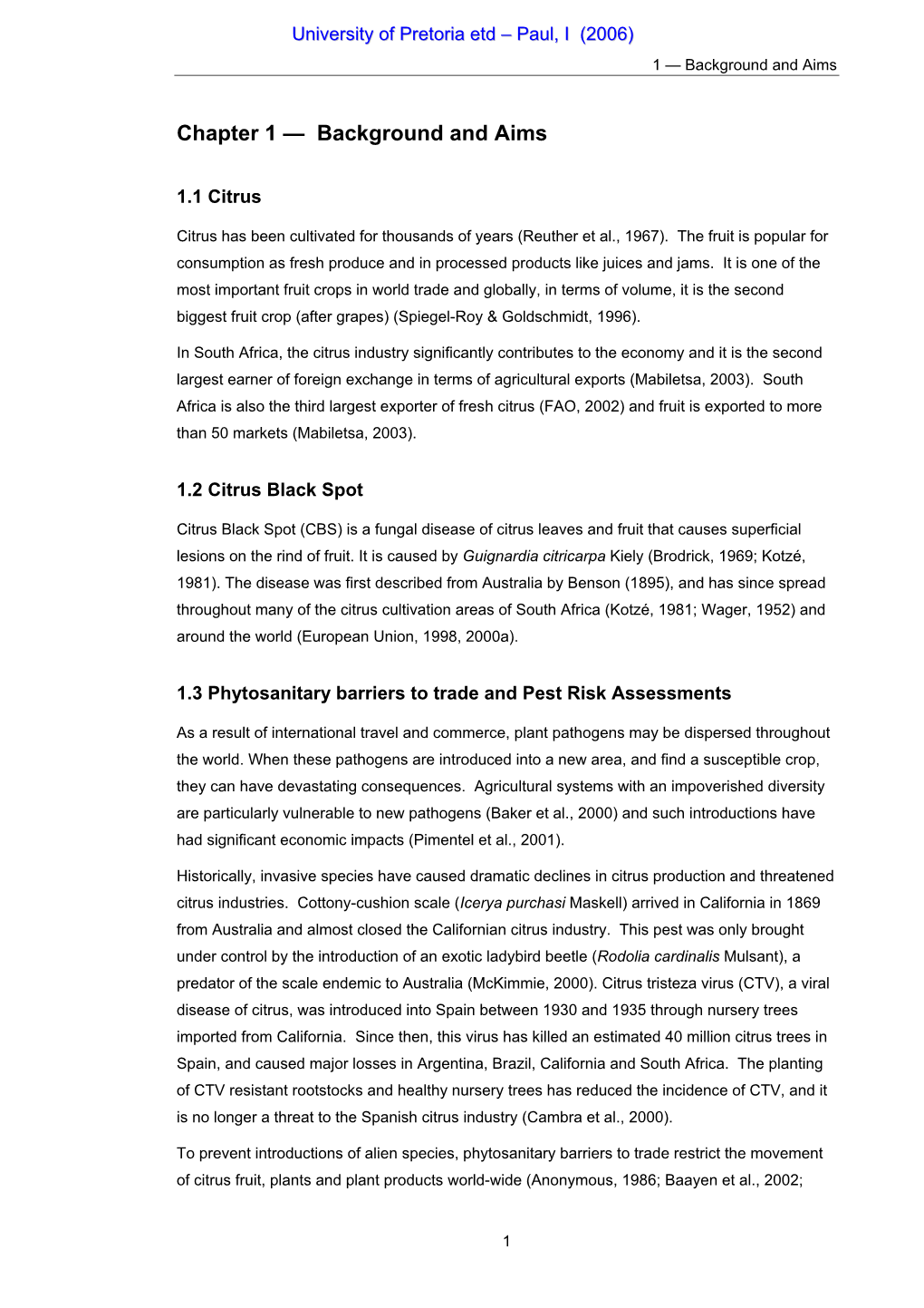 5 an Analysis of the Suitability of European Climate for Establishment