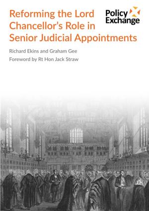 Reforming the Lord Chancellor's Role in Senior Judicial Appointments