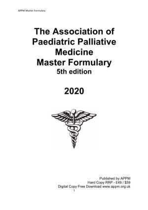 APPM Master Formulary 2020