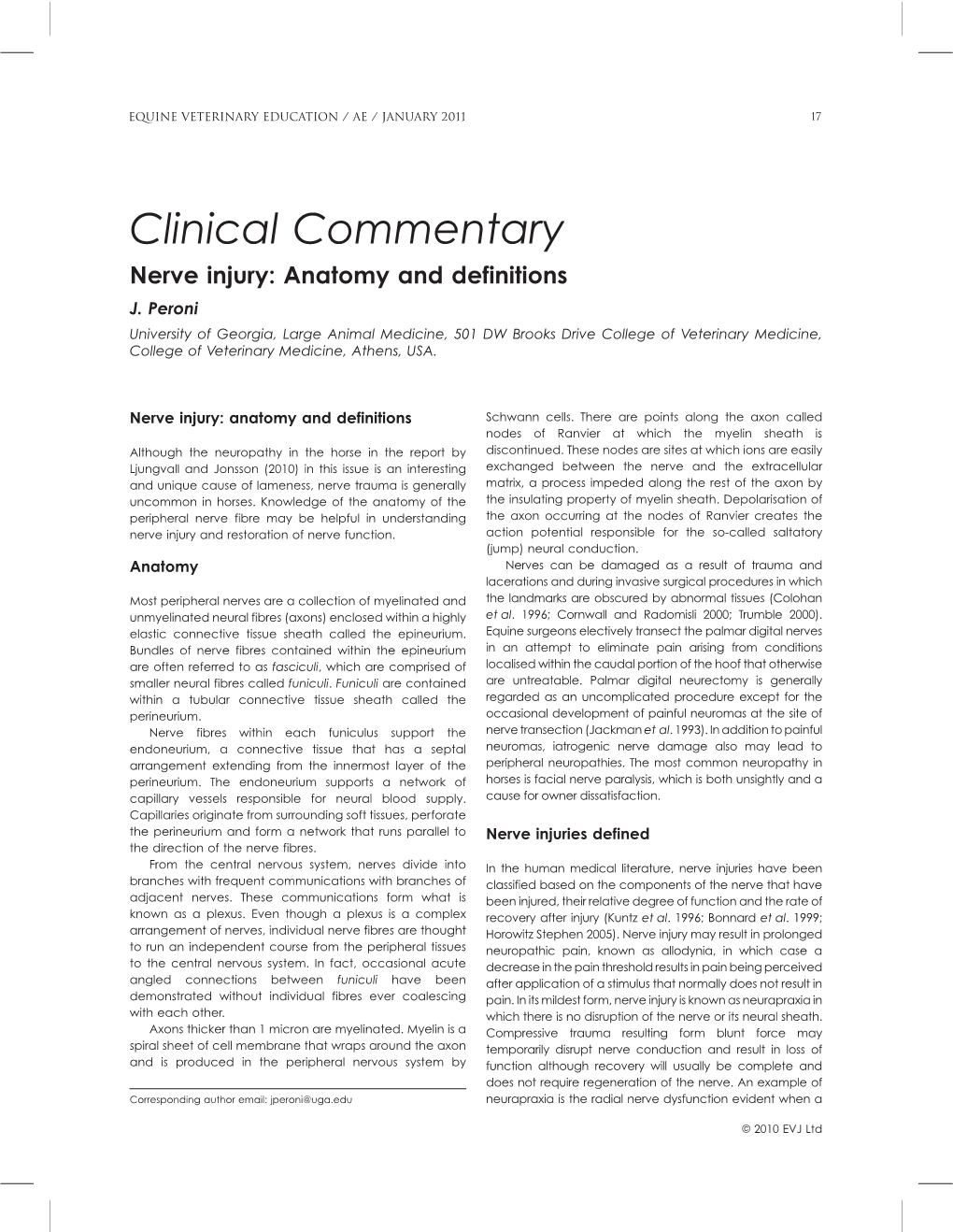 Nerve Injury: Anatomy and Definitions J