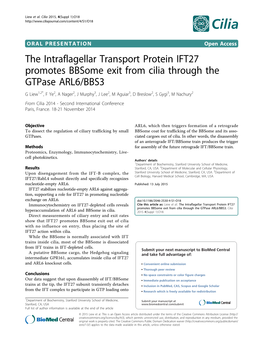 The Intraflagellar Transport Protein IFT27 Promotes Bbsome Exit