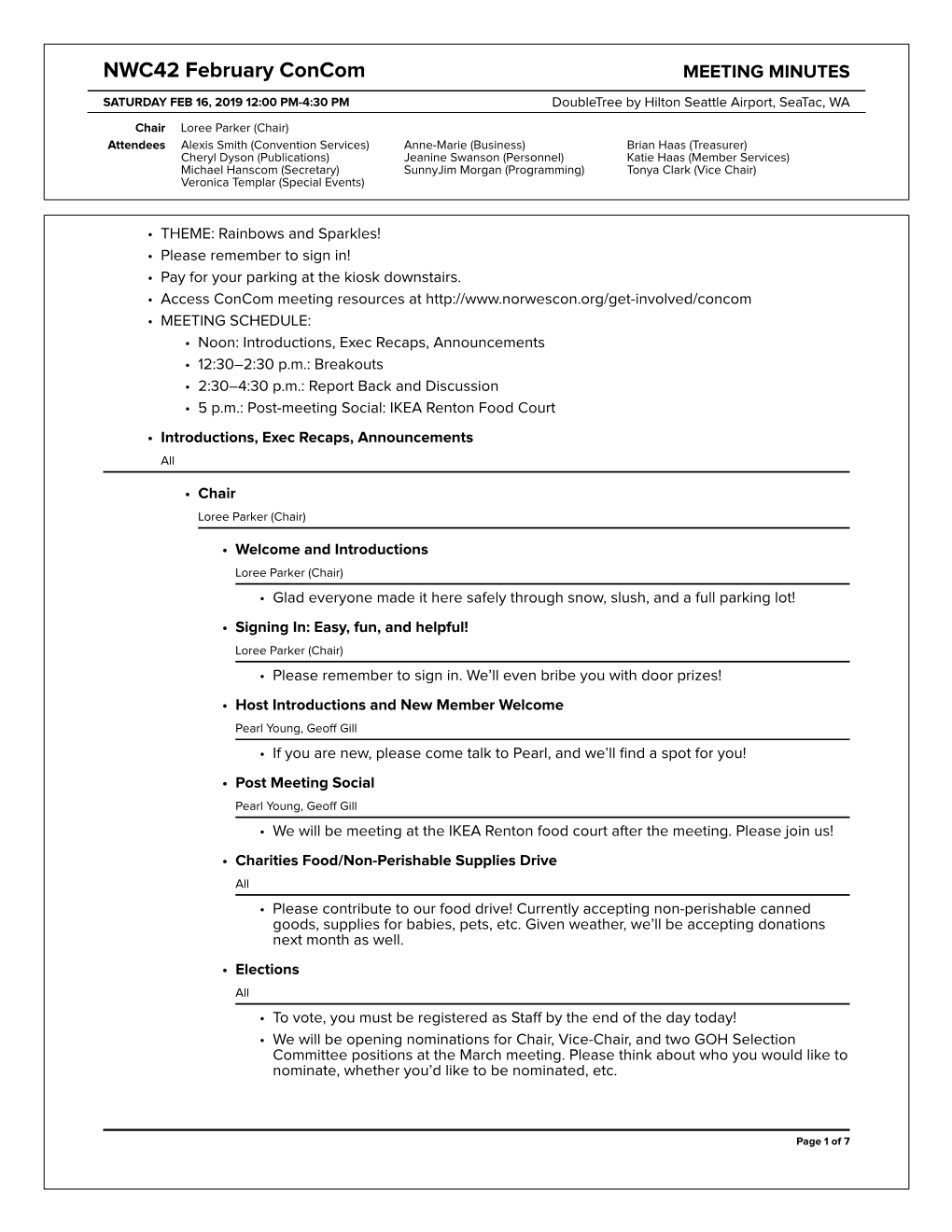 NWC42 February Concom MEETING MINUTES