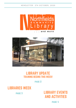 Northfields Community Library Newsletter 05.10.20