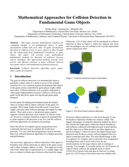 Mathematical Approaches for Collision Detection in Fundamental Game Objects