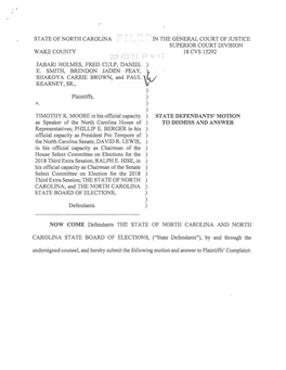 19.02.21 – State Defendants' Answer and Motion to Dismiss