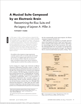 A Musical Suite Composed by an Electronic Brain