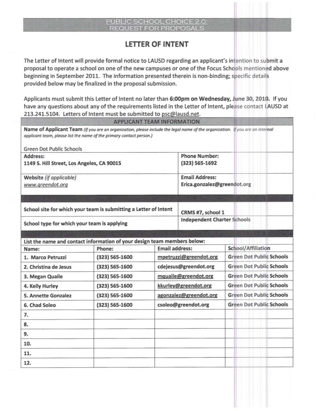 CRMS 7 Green Dot-School 1 Proposal Annd