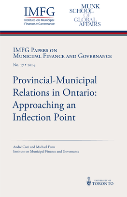 Provincial-Municipal Relations in Ontario: Approaching an Inflection Point