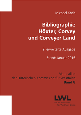 Bibliographie Höxter, Corvey Und Corveyer Land