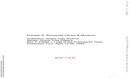 Grace Tully Archive Series: Grace Tully Papers Box 7; Folder = Logs of the President's Trips: Inspection Tour, April 13-29, 1943 1943