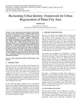 Reclaiming Urban Identity: Framework for Urban Regeneration of Patna City Area