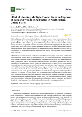Effect of Cleaning Multiple-Funnel Traps on Captures of Bark and Woodboring Beetles in Northeastern United States