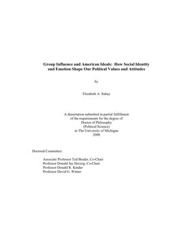 Group Influence and American Ideals: How Social Identity and Emotion Shape Our Political Values and Attitudes