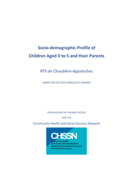 Socio-Demographic Profile of Children Aged 0 to 5 and Their Parents